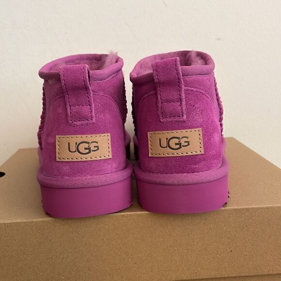 UGG Classic Ultra Mini Booties Mangosteen USA Women Size 7/UK 5/EU 38 - Picture 11 of 15